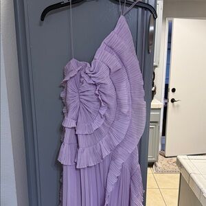 Elegant Lavender Ruffled Dress